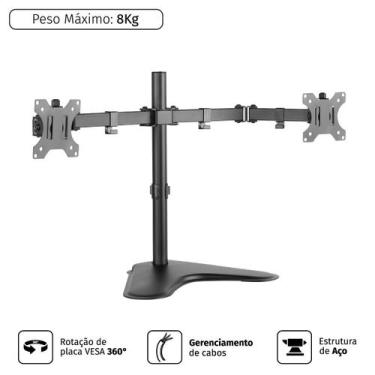 Imagem de Suporte De Mesa Fixo Para 2 Monitores 13 A 32'' - Plmsm02a - PCYES