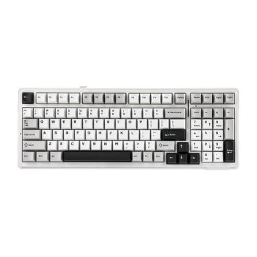 Imagem de Teclado mecânico sem fio EPOMAKER x Aula F99 Branco Cinza