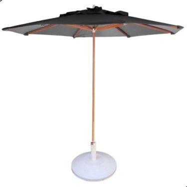 Imagem de Ombrelone Guarda Sol 3,00 Metros De Madeira Com Base Preto - Nossa Kas