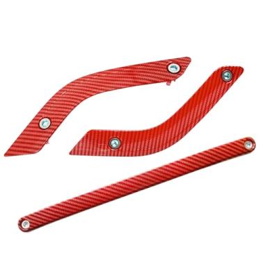 Imagem de Tampa de inserção de maçaneta de porta interna e tampa de acabamento de barra de apoio Copilot para Wrangler JK JKU 2011-2017 Fibra de carbono vermelha com parafuso