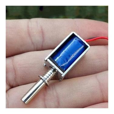 Imagem de Válvula solenoide em miniatura DC 3V-12V 6V 6V fechadura de armário moldura especial push pull trava eletrônica mola WWECCQIJ