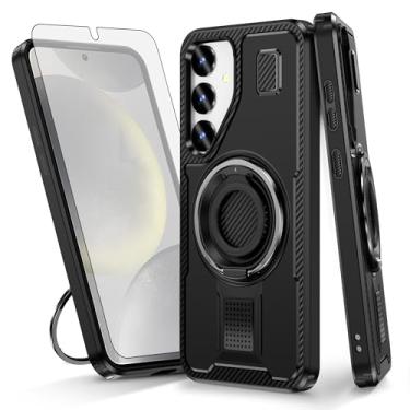 Imagem de Asuwish Capa de celular para Samsung Galaxy S24 5G com protetor de tela de vidro temperado e suporte de anel à prova de choque com suporte protetor de celular híbrido acessórios para celular S 24 24S