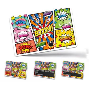 Imagem de Conjunto de 4 peças de adesivos de cartão de crédito herói, impermeável, para cartão de débito, tema de máquina de jogos, adesivos de cartão de banco