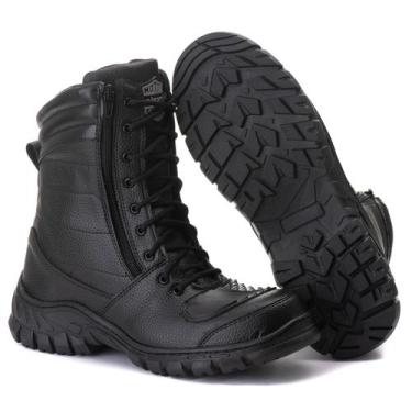 Imagem de Coturno Bota Motociclista Militar Salazari Com Zíper, Preto, 41, Homem