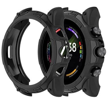 Imagem de Compatível com Fossil Gen 6 44 mm Capa/Fossil Feminino Gen 6 42 mm Capa de Proteção Completa Capa de Proteção de Borda À Prova de Choque Anti-Riscos Bumper (Fóssil Feminino Gen 6 42 mm, Preto)