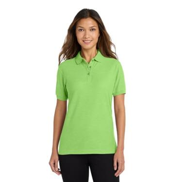 Imagem de Polo feminina com toque de seda Port Authority L500, Lime, X-Small