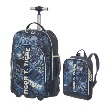 Imagem de Kit Mochila Rodinha Tubo Lancheira Costas Tigor T Tigre Lovit Street Pacific