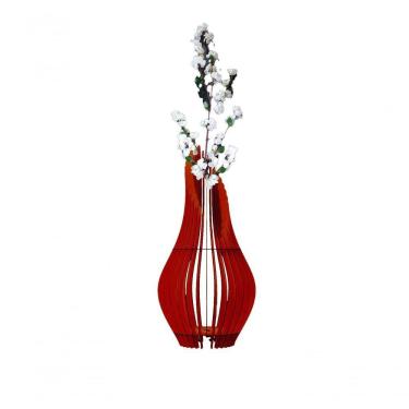 Imagem de Vaso De Chão Decorativo Grande Andromeda Mdf Marrom Tamanho Kit Com 2 - 85x30cm E 70x25cm