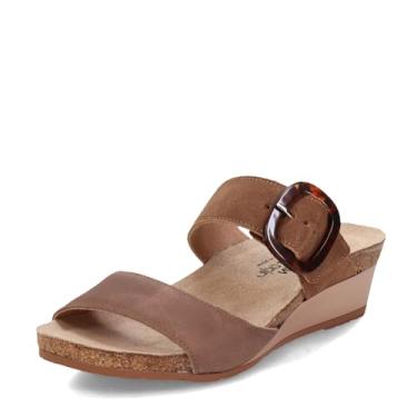 Imagem de NAOT Footwear Kingdom Sandália feminina com fivela, palmilha de cortiça e suporte de arco - Sandália ajustável de três tiras com alça traseira - Conforto e suporte - leve e perfeita para viagens