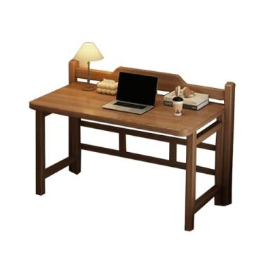 Imagem de Mesa dobrável de madeira maciça, mesa de computador com defletor, sem necessidade de montagem, altura 75 cm, 1,8 cm de espessura, design de engenharia, mesa de escritório em casa, estação de trabalho