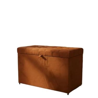 Imagem de Puff Baú Decorativo Estofado C/pistão á gás 68 cm 100% MDF(TERRACOTA,Rodizios c/travas)