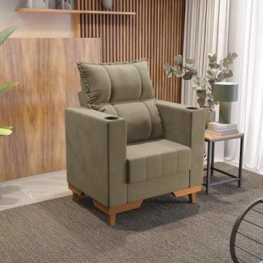 Imagem de Poltrona Reclinável Kappesberg Florenza Veludo Bege