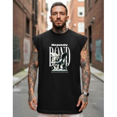 Imagem de Regata Over Machao Heavenly Bond Algodão Premium Verão - AL7, Preto, M