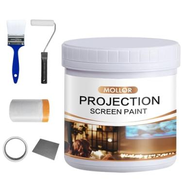 Imagem de Mollor Pintura de tela de projetor | Tinta de tela de projeção curta de camada única para imagem perfeita 1080 HD e 4K UHD Claridade | Ideal para uso interno em casa | Digital Theater Branco - 40 ml