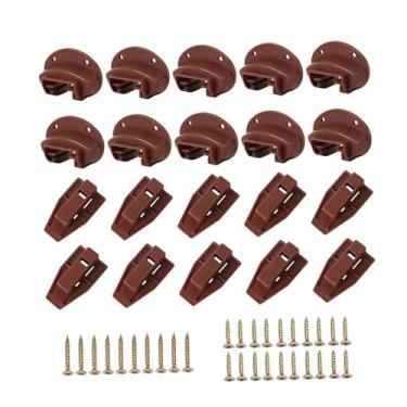 Imagem de BLWOTMOR Kit com 10 Guias para Trilhos de Gaveta E Parafusos de Fixação para Instalação em Guarda-roupas, Estantes E Cômodas.
