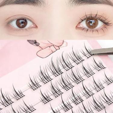 Imagem de Cílios postiços em forma de chama, 120 peças/caixa, cílios postiços em forma de chama, leve, adequado para a pele, haste preta, 3 tamanhos