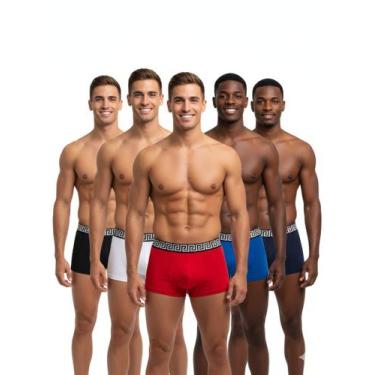 Imagem de Kit 5 Cuecas Masculina Boxers Malha Peruana No Algodao - CUECAS BOXER 