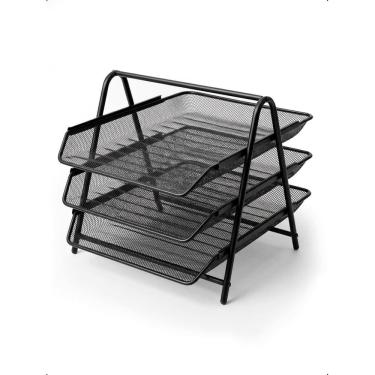 Imagem de Suporte Organizador De Mesa Escritório Documentos 3 Bandejas