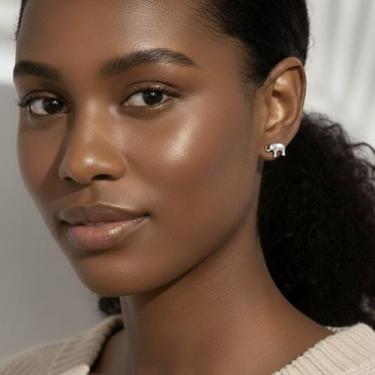 Imagem de Brinco Infantil Elefante da Sorte Aço Inoxidável Antialérgico Não Escu