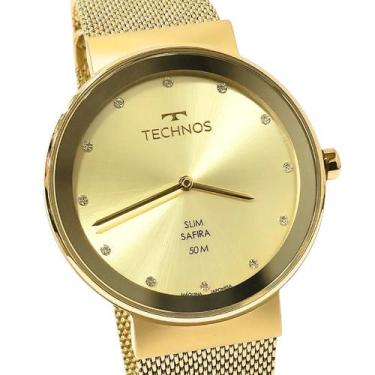 Imagem de Relógio Technos Feminino Analógico Elegance Slim Saphire 1L22WM/1X, Do