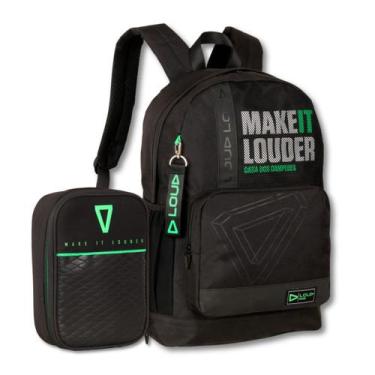 Imagem de Mochila e Estojo Loud Bolsa Gamer Kit Casual Masculina Preta