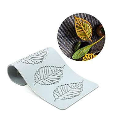 Imagem de Moldes de silicone de folha oca para amantes de coração moldes de chocolate geometria molde de silicone 3D molde de folha de doce de chocolate artesanato decoração de bolo topo de cupcake (V_folha_9,2 * 4,5 * 0,1 polegadas)