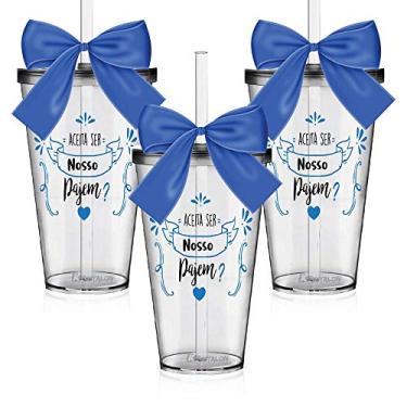 Imagem de Kit 3 Copos Lembrancinha Personalizados para Pajem Acrílico