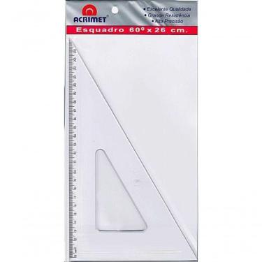 Imagem de Esquadro Escolar Acrimet De 30º X 60º Graus Com 26 Cm 541