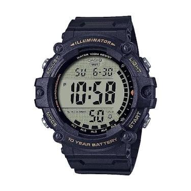 Imagem de Casio Relógio esportivo masculino de quartzo com pulseira de resina, preto, 24 (modelo: AE-1500WHX-1AVCF)