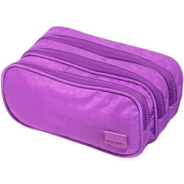 Imagem de Estojo Nylon 3 Zíperes Lilás, BRW