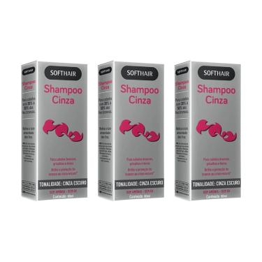Imagem de Shampoo Soft Hair 60ml Cinza Escuro 20% à 50% - Kit c/ 3un