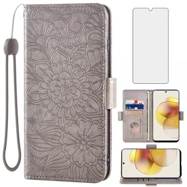 Imagem de Asuwish Capa carteira compatível com Motorola Moto G73 5G e protetor de tela de vidro temperado, suporte de cartão, acessórios de celular, capa flip de couro para celular G 73 73G mulheres homens