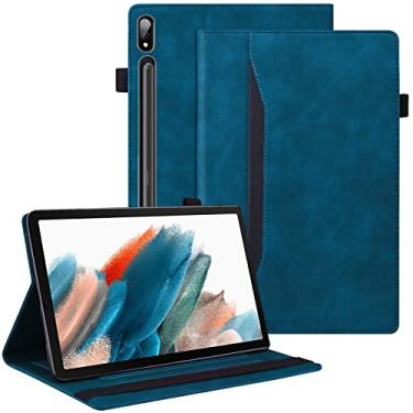 Imagem de Dteck Capa para Galaxy Tab S9 Plus 2023, carteira com suporte para lápis, elástico para documentos comerciais, capa à prova de choque de couro PU para Samsung Galaxy Tab S8+/S7 Plus/S7 Plus/S7 FE 31,5