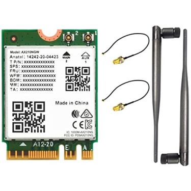 Imagem de Cartão WiFi 6E AX210 NGW Wireless AX210 WiFi, módulo sem fio AX210 NIC, Gigabit 2.4G/5G/6GHz Tri Band Wi-Fi 6E, padrão 802.11AX, Bluetooth 5.2, MU-MIMO, suporta Linux, Windows 10/8.1/8/7, etc.
