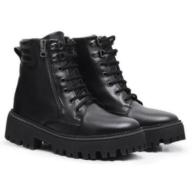 Imagem de Bota Coturno Santos & Santta Cano Médio Tratorado Zíper lateral Feminina-Feminino