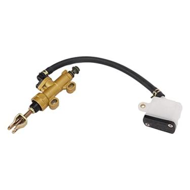 Imagem de Cilindro mestre do freio traseiro, kit de cilindro mestre da bomba do freio traseiro da motocicleta hidráulico com reservatório universal para motocicletas, veículos off-road e (Quadrado)