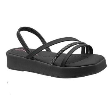 Imagem de Sandália Infantil Agata Flat Preto Pé com Pé 44070-050-Feminino