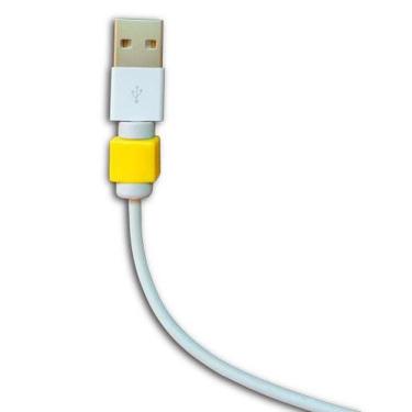 Imagem de Par de Protetor Para Cabos Lightning iPhone - Baú Do Viking, Amarelo