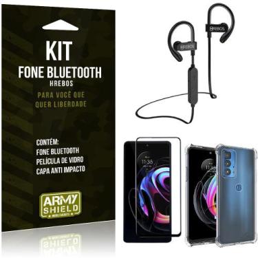 Imagem de Kit Moto Edge 20 Pro Fone Bluetooth HS188 + Película 3D + Capa Anti Im