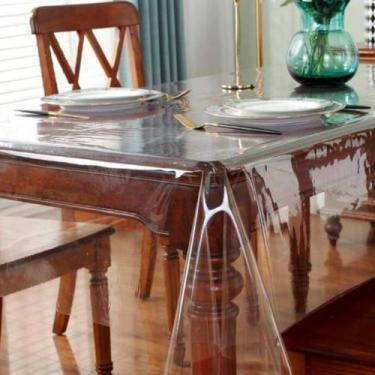 Imagem de Toalha de Mesa de Plástico Pvc 4 6 8 10 12 Lugares Transparente Crista