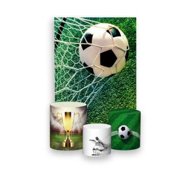 Imagem de Painel De Festa Vertical 1,50 x 2,20 + Trio De Capas Cilindro -  Futeb
