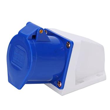 Imagem de Tomada Elétrica Industrial, Tomada de Alimentação Industrial de Borracha de Alta Potência, Tomada de Alimentação Industrial de 3 Pinos Monofásica à Prova D'água, 32A 220 a 250V
