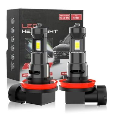 Imagem de LCKICOO Lâmpadas de neblina H11 – Lâmpadas de neblina dianteiras 30000LM Super Brilhantes 6500K Luz DRL Branca Fria H11/H8/H16 Lâmpadas Esportivas 1:1 Tamanho 12 CSP LED Chips IP68 Impermeável Plug