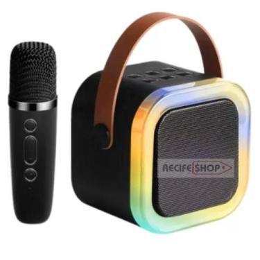 Imagem de Caixa Som Bluetooth com 1 Microfone + LED  Deixe a Festa por Conta do 