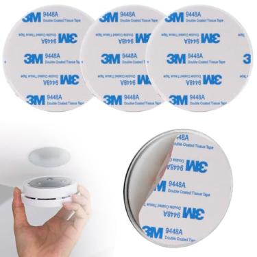 Imagem de Detector de fumaça magnético, almofadas adesivas magnéticas, 3 peças, suporte magnético para fixação de alarme de fumaça sem perfuração, ferramenta de instalação para detector de alarmes de fumaça e