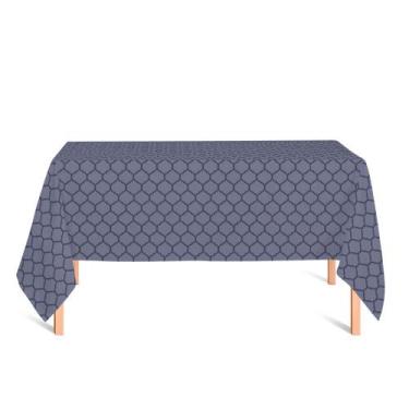 Imagem de Toalha de Mesa Retangular em Tecido Jacquard Preto Acinzentado e Prata