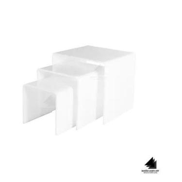 Imagem de Kit 3 Peças Prateleira Expositora Acrílico Para Vitrine Loja - Loja Di
