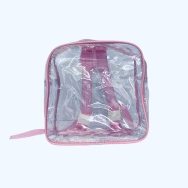 Imagem de MINI mochila ROSA infantil transparente cristal escola viagem lancheir