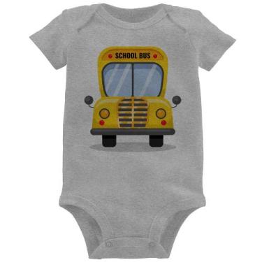 Imagem de Body Bebê Ônibus Escolar - Foca na Moda, Cinza, G