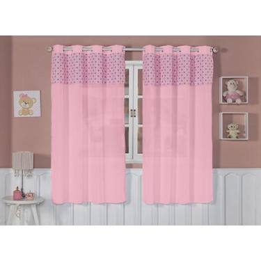 Imagem de Cortina Quarto Bebê Infantil Menino E Menina Estampada Lisa 2,90x1,80 